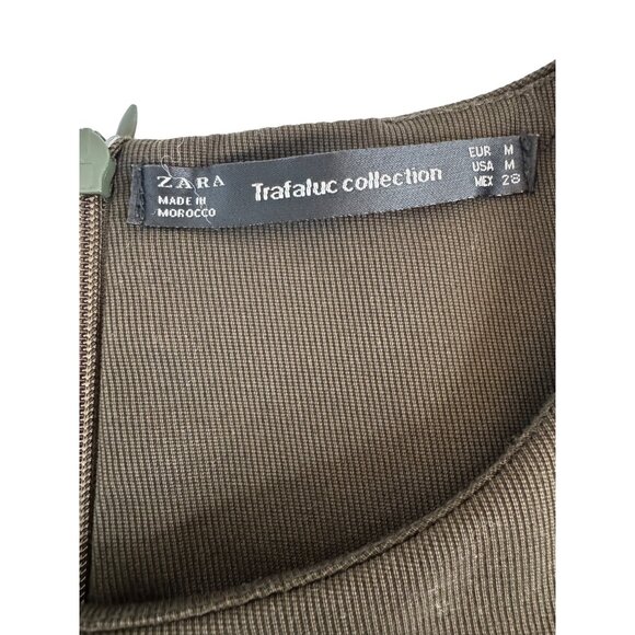2/$30 ZARA Trafaluc M Olive Green Mini Dress - Picture 4 of 14